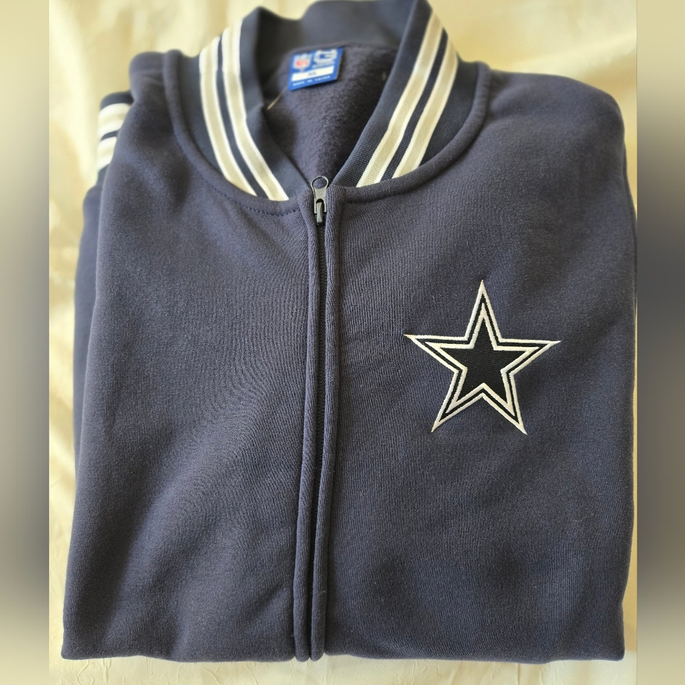 Dallas Cowboys Navy Blue Zip-Up Jacket NFL Size XL